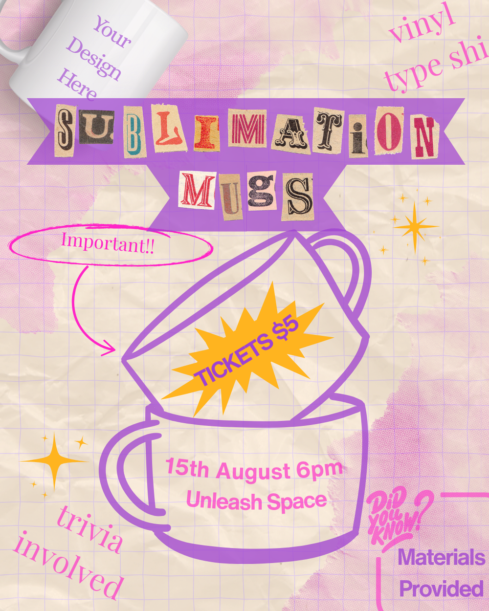 Reminder: Sublimation Mugs Event post image