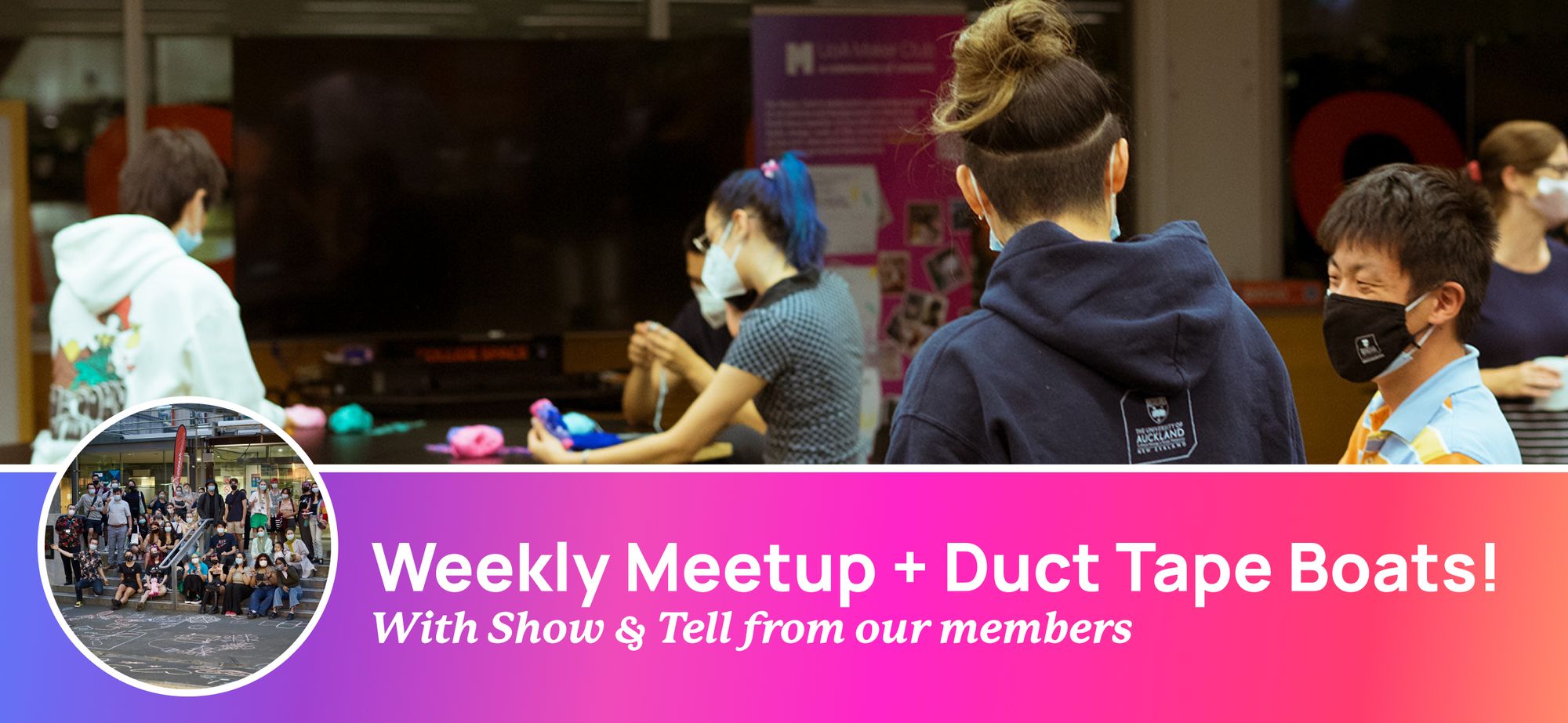 Friday 18th: Weekly Meetup + Duct Tape Boats!